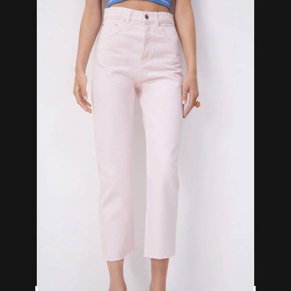 Zara Hi-Rise Straight Leg Cropped Jean - Picture 4 of 8